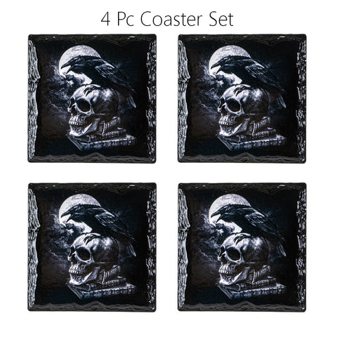 Poes Raven Slate Coaster Set Of 4
