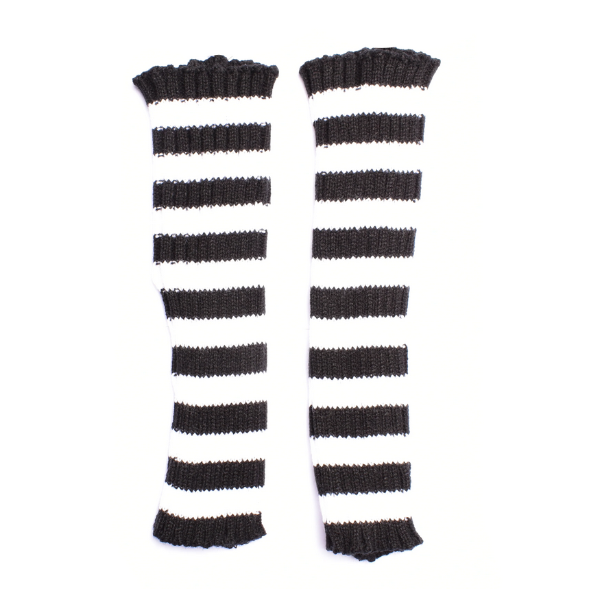 TILLY ARMWARMERS - WHITE STRIPE