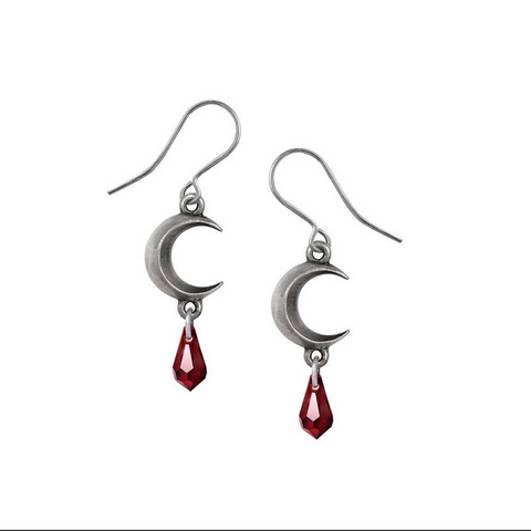 Moon - Red Earrings
