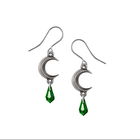 Moon - Green Earrings