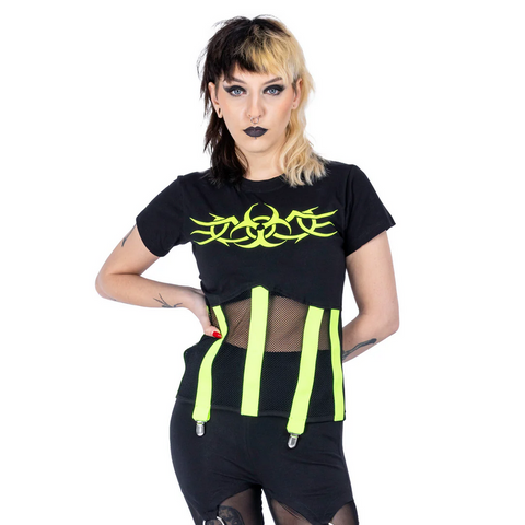 RESTRICTED TOP - BLACK/GREEN
