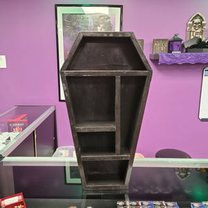 Mid-evil 2ft coffin shelf painted