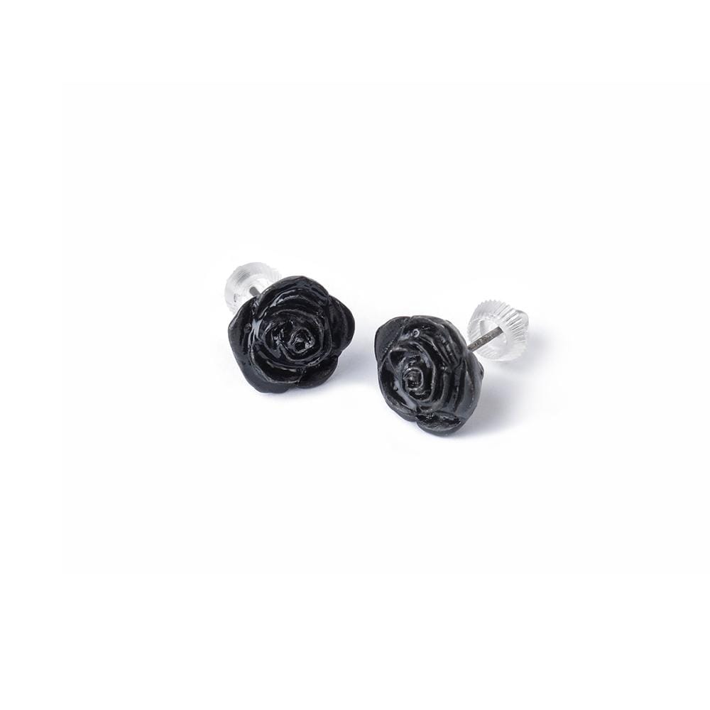 Black Rose Stud Earrings