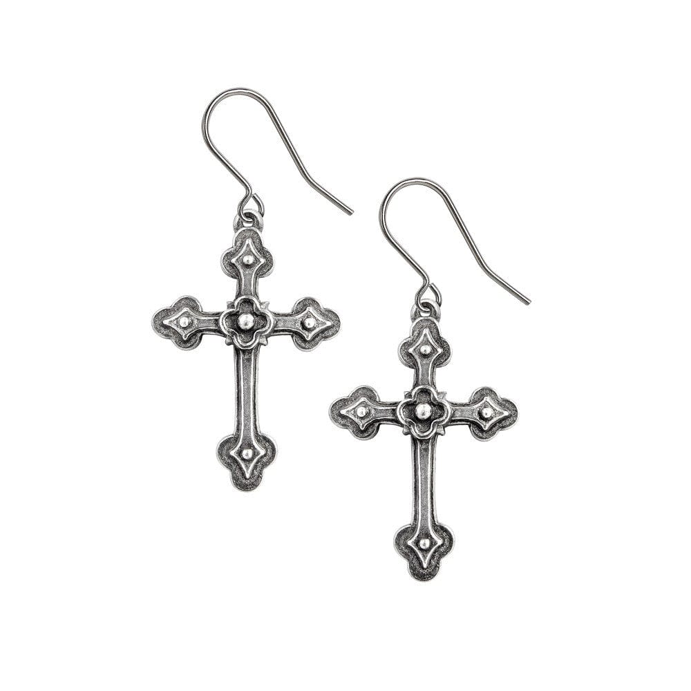 Gothic Devotion Crosses Earrings