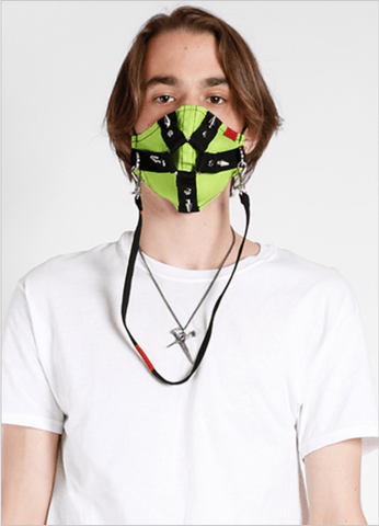 FACE COVERING HARNESS - LIME