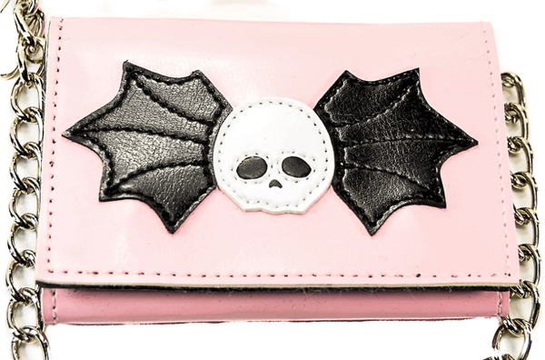 SKULL AND WING PATCHED WALLET
