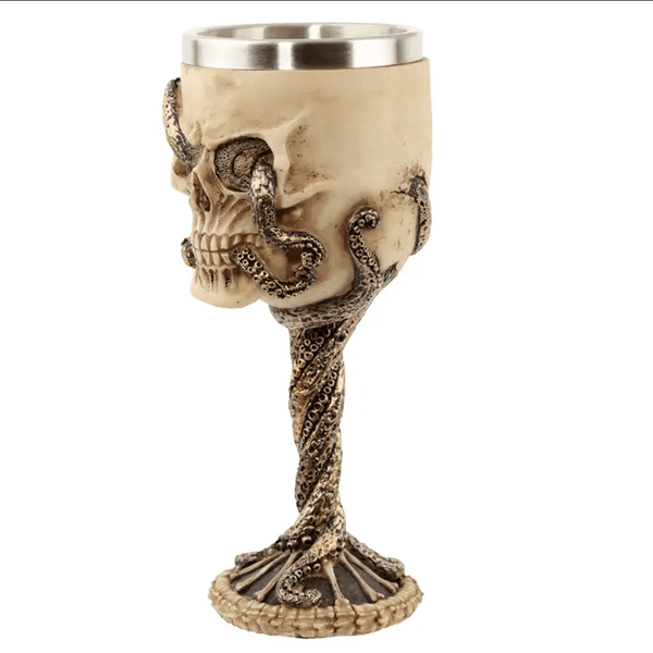 Decorative Bronze Octopus Skull Goblet