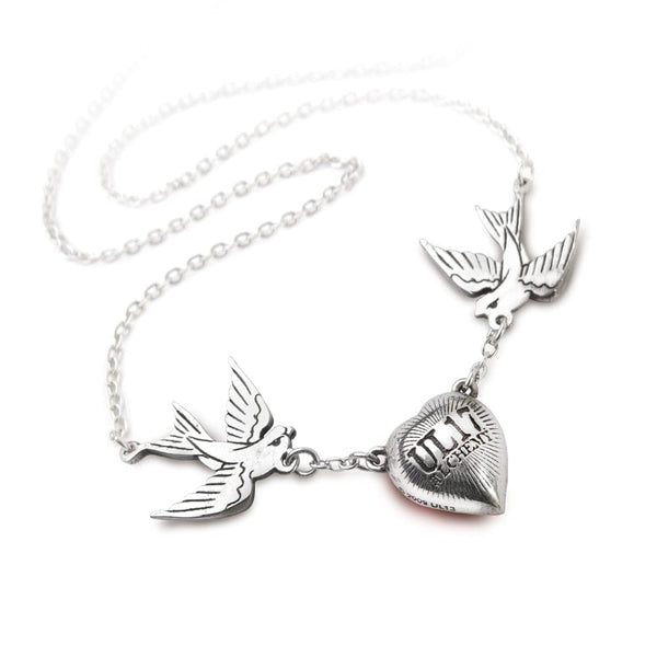 Swallow Heart Necklace - Goth Unite 