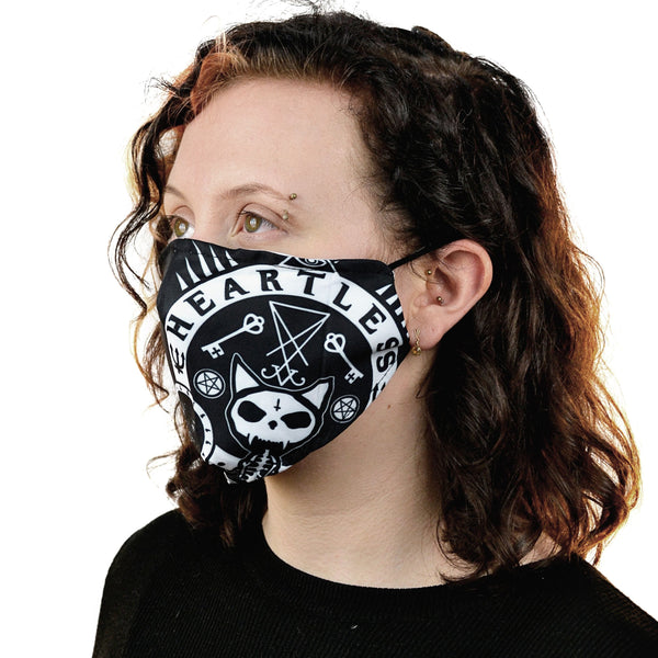 HEARTLESS OCCULT CAT MASK - BLACK